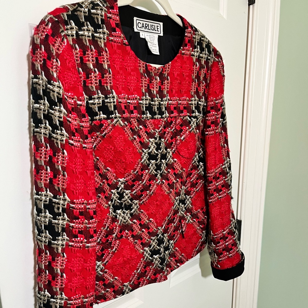 Carlisle Vibrant Red and Black Plaid Jacket